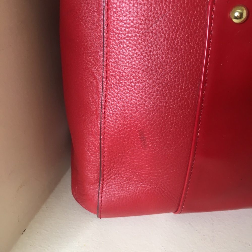 EMMA FOX Red Park Avenue Leather Tote - Picture 2 of 10